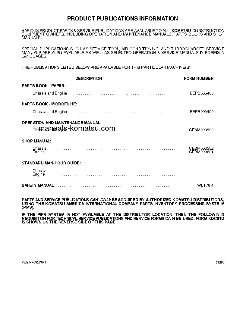 Protected: WA320-3(JPN)-MC S/N A31001-UP Shop (repair) manual (English)