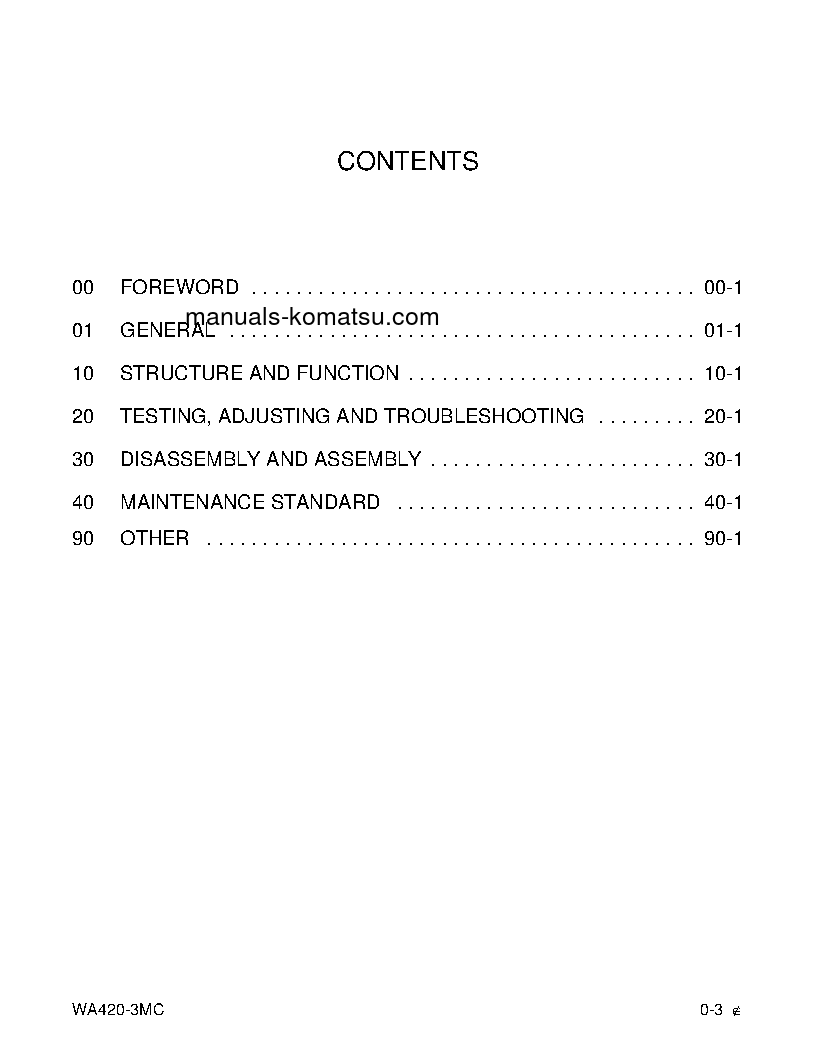 Protected: WA420-3(USA)-MC S/N A31001-UP Shop (repair) manual (English)