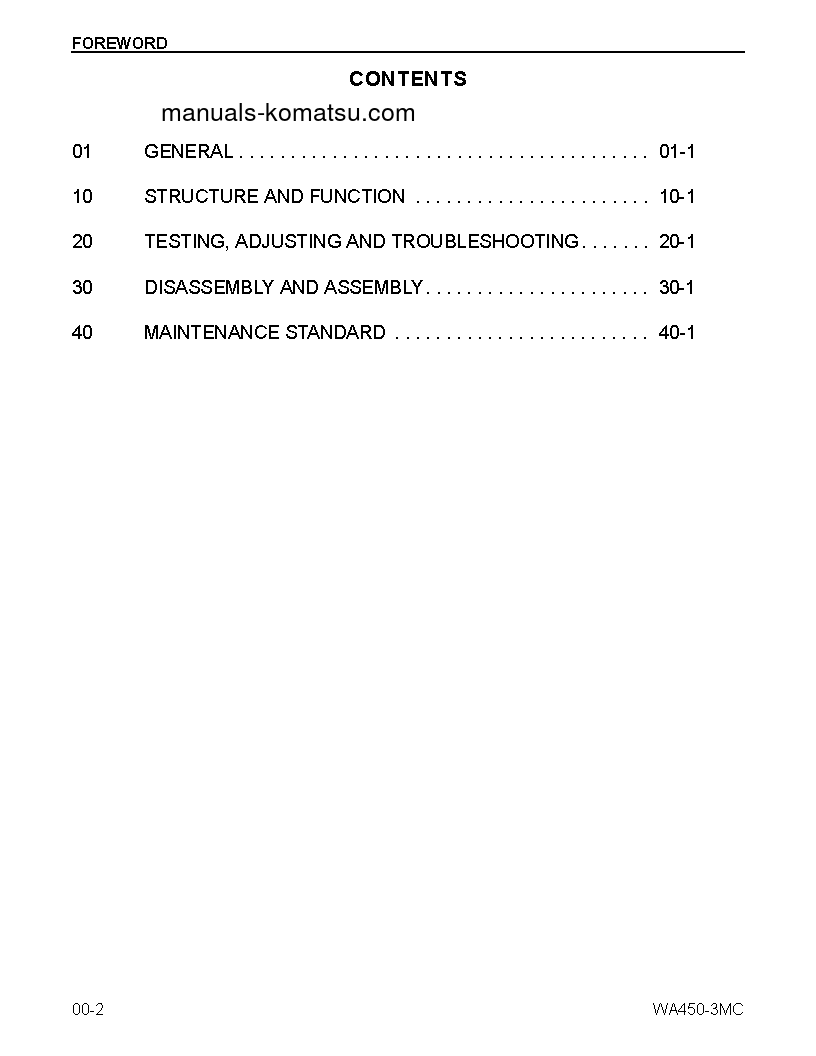 Protected: WA450-3(USA)-MC S/N A31001-UP Shop (repair) manual (English)