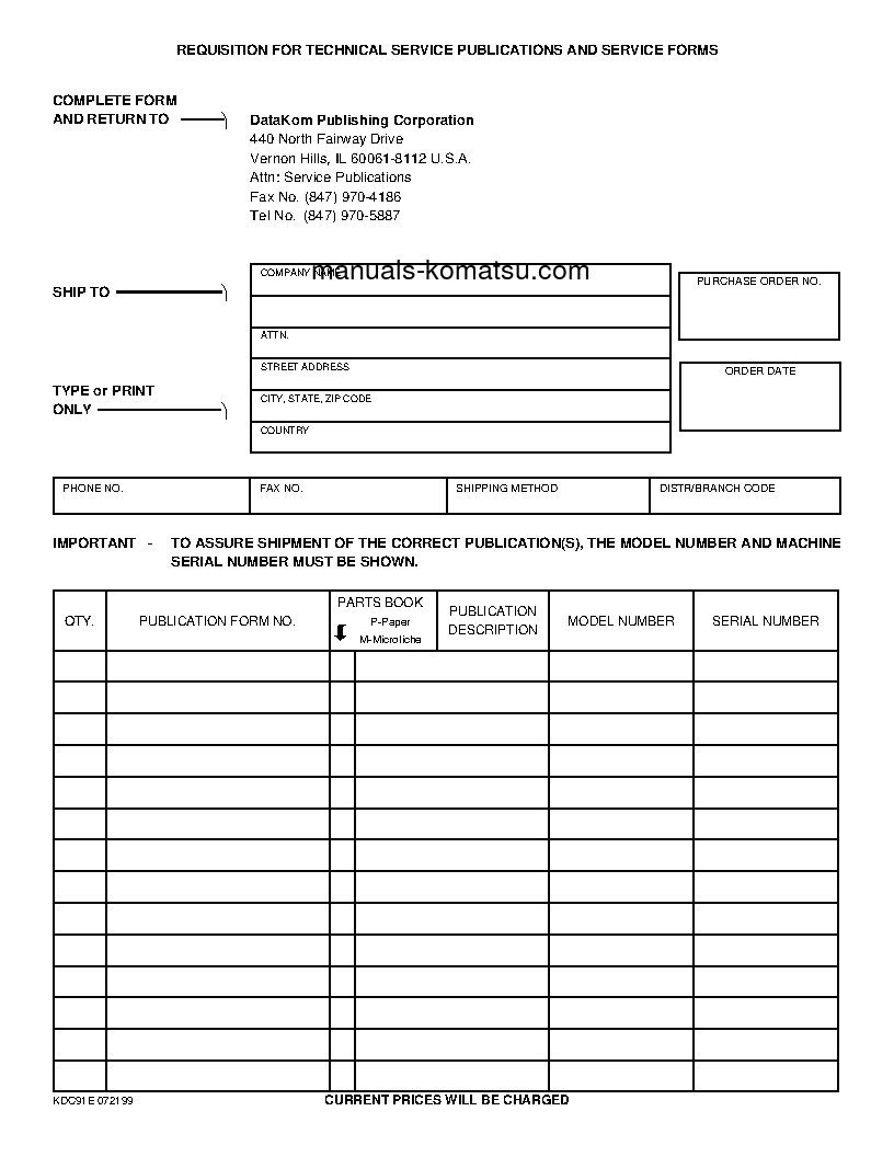 Protected: WA450-3(USA)-MC S/N A31001-UP Shop (repair) manual (English)