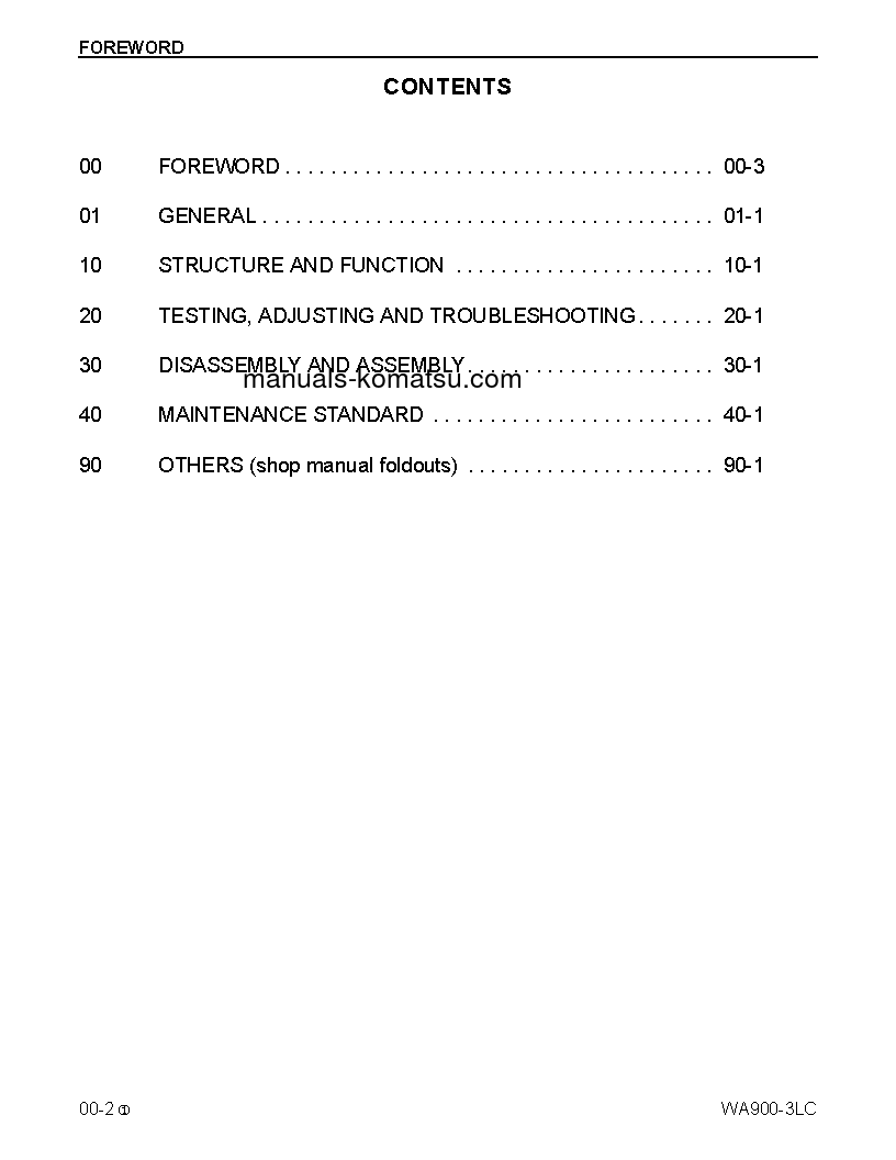 Protected: WA900-3(USA)-LC S/N A50001-UP Shop (repair) manual (English)