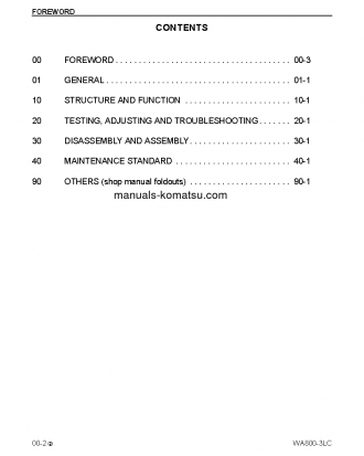 WA800-3(USA)-LC S/N A50001-UP Shop (repair) manual (English)
