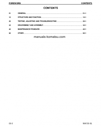 WA700-3(USA)-L S/N A50001-UP Shop (repair) manual (English)