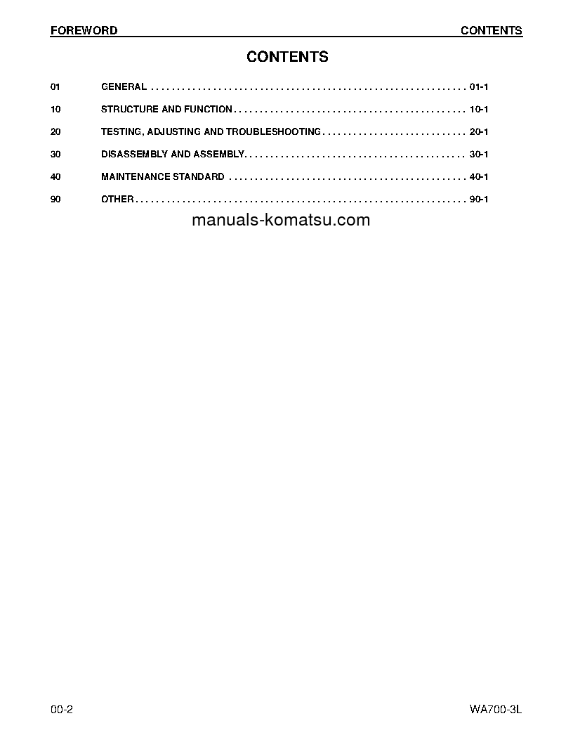 Protected: WA700-3(USA)-L S/N A50001-UP Shop (repair) manual (English)