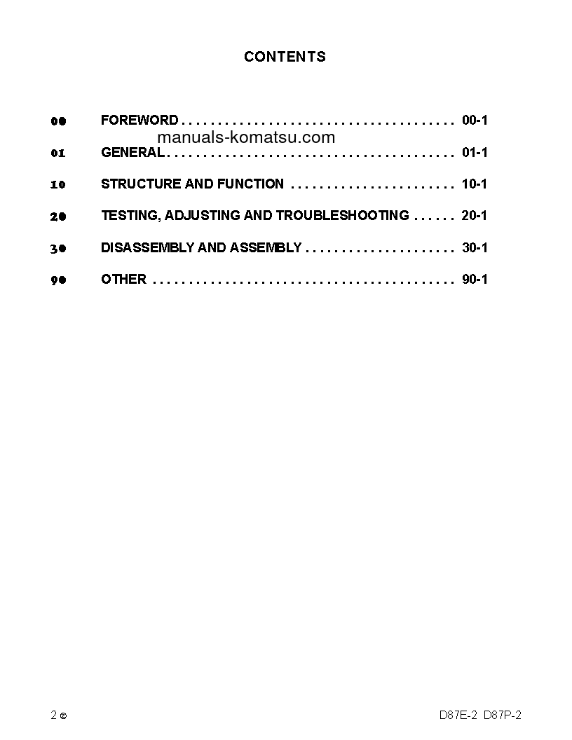 Protected: D87E-2(USA) S/N P090001-UP Shop (repair) manual (English)