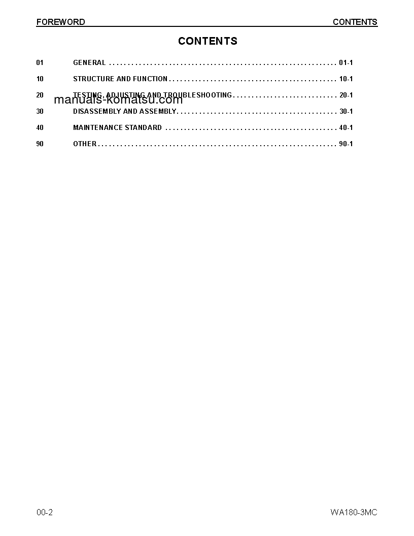 Protected: WA180-3(USA)-MC S/N A81001-UP Shop (repair) manual (English)