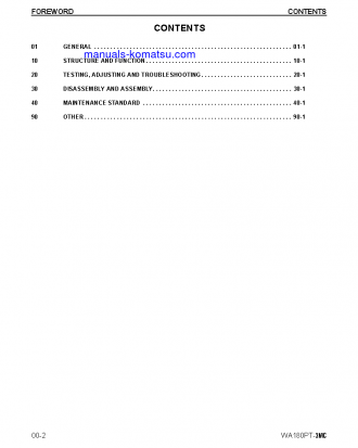 WA180PT-3(USA)-MC S/N A88001-UP Shop (repair) manual (English)