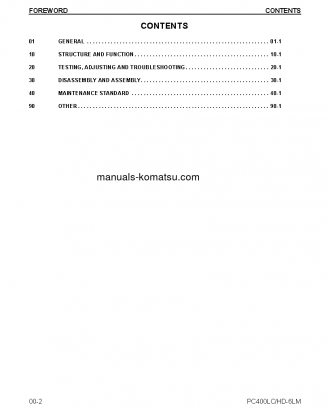 PC400LC-6(USA)-LM S/N A85001-UP Shop (repair) manual (English)