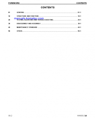 WA600-3(USA)-LK S/N A53001-UP Shop (repair) manual (English)