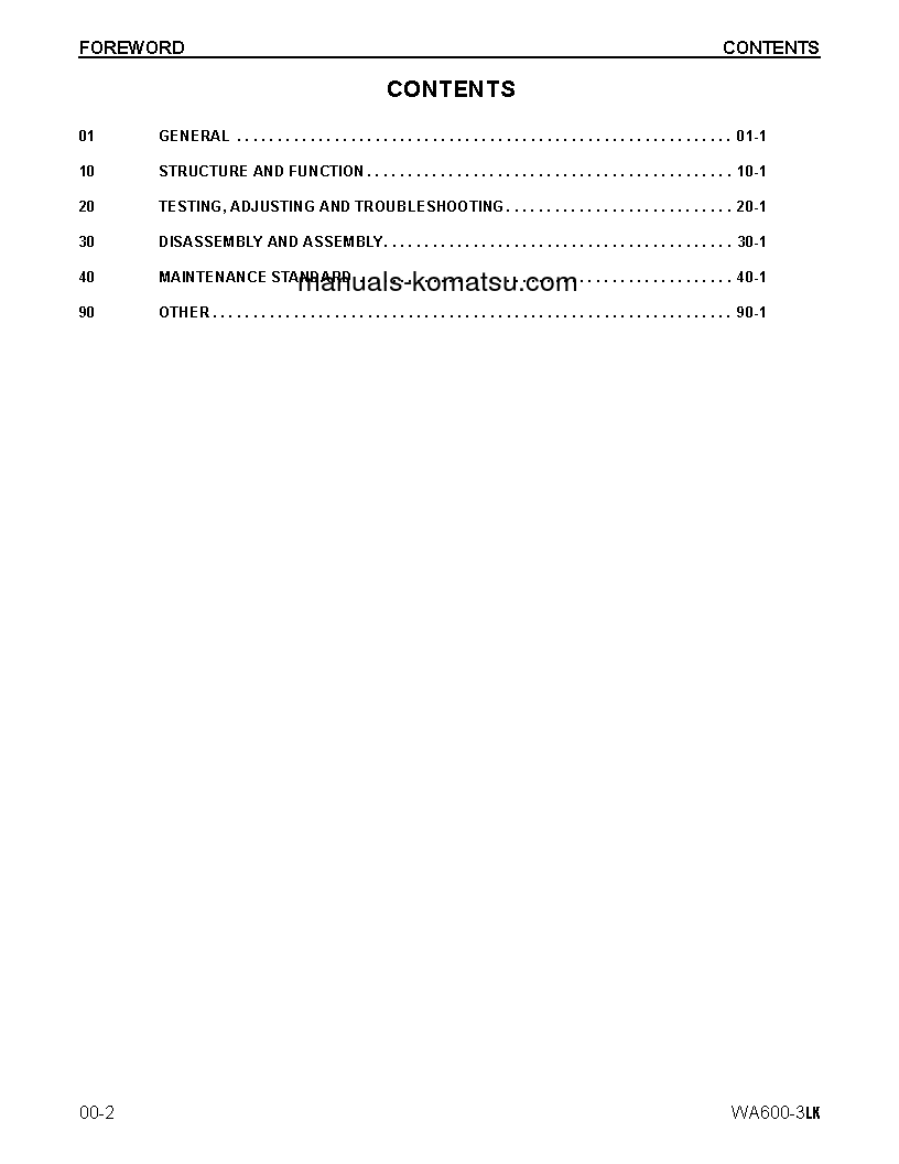 Protected: WA600-3(USA)-LK S/N A53001-UP Shop (repair) manual (English)