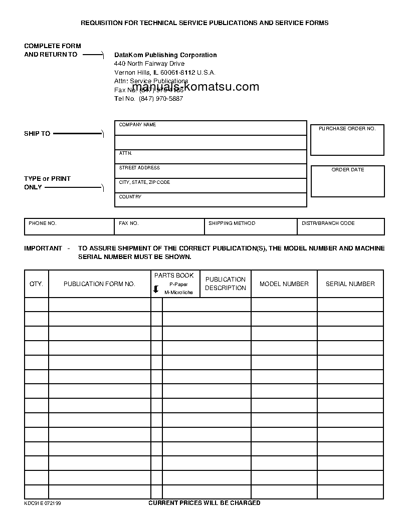 Protected: PW400MH-6(USA) S/N A84210-UP Shop (repair) manual (English)