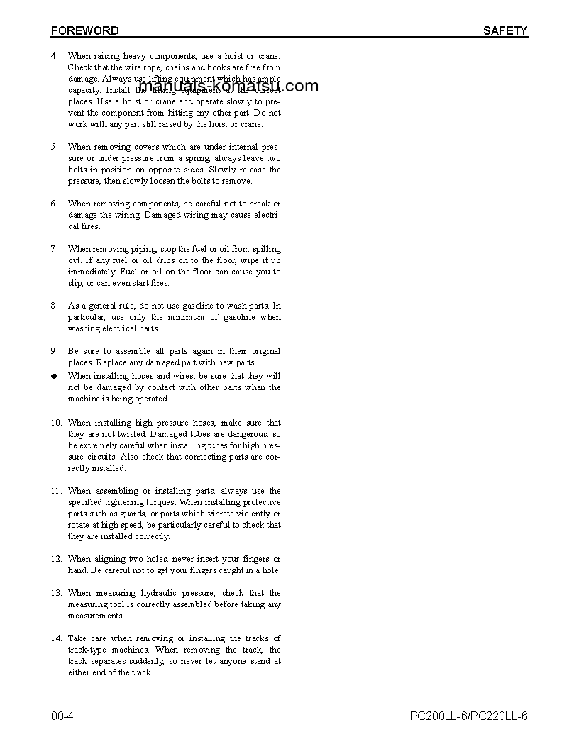 Protected: PC200LL-6(USA) S/N A85001-UP Shop (repair) manual (English)