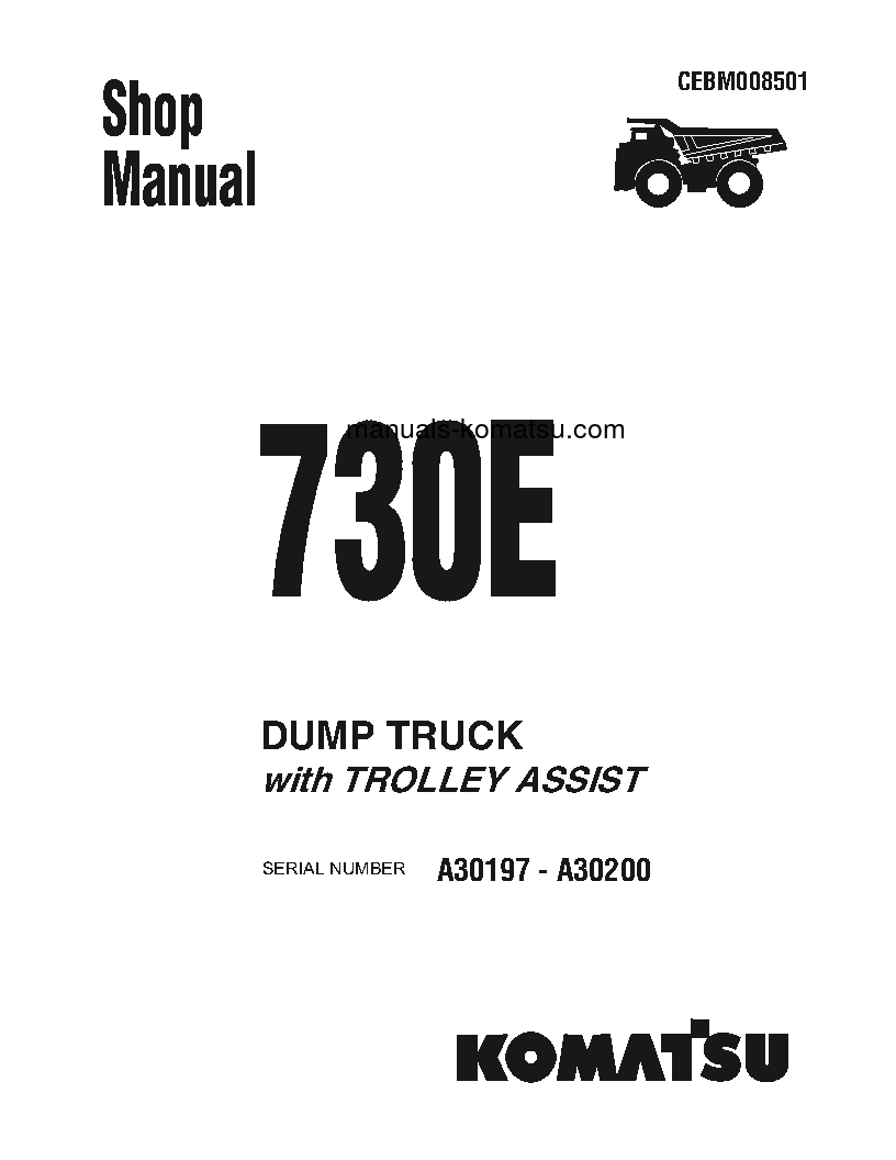 730E(USA) S/N A30197-A30200 Shop (repair) manual (English)