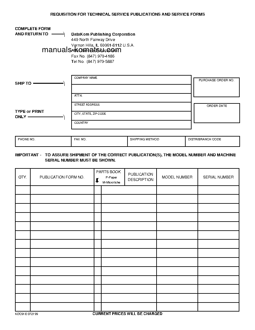 Protected: PC300LL-6(USA) S/N A84001-UP Shop (repair) manual (English)