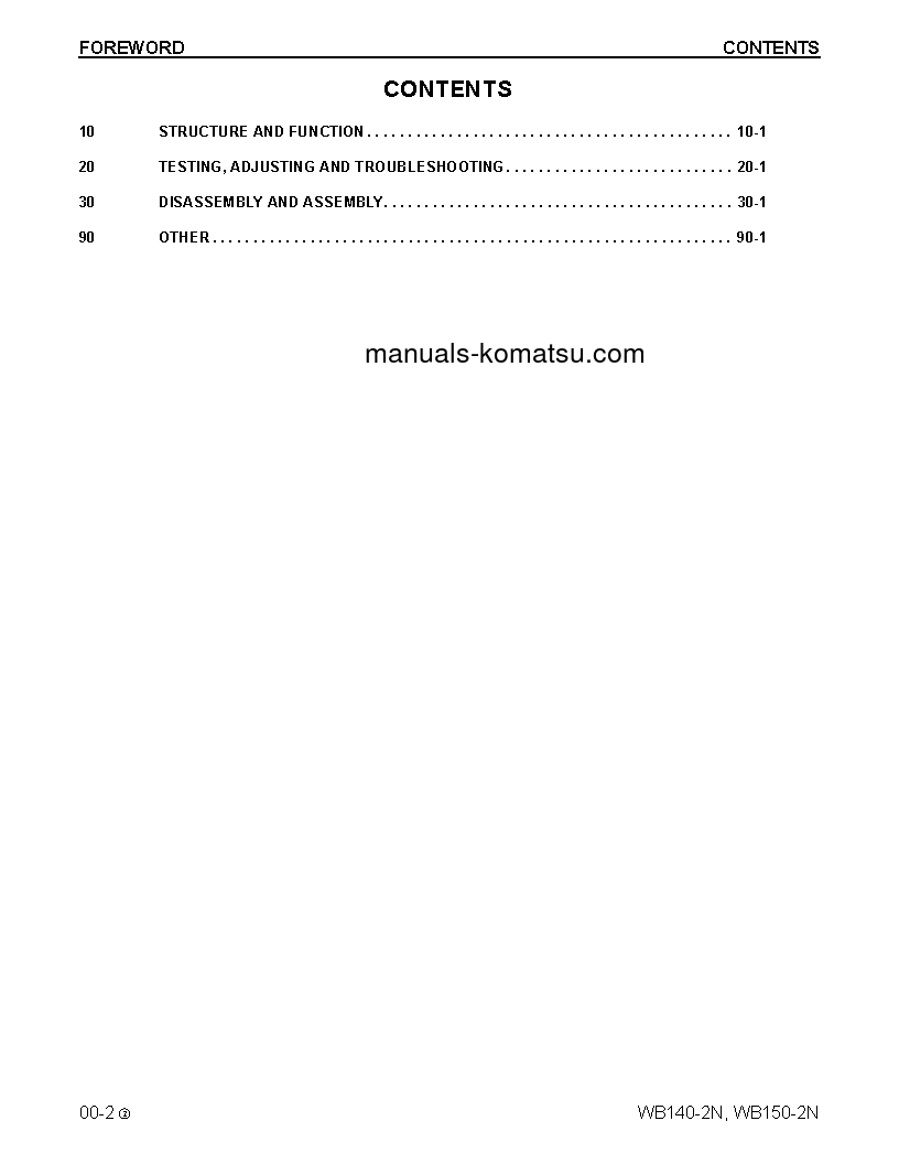 Protected: WB150-2(USA)-N S/N A60001-A60028 Shop (repair) manual (English)
