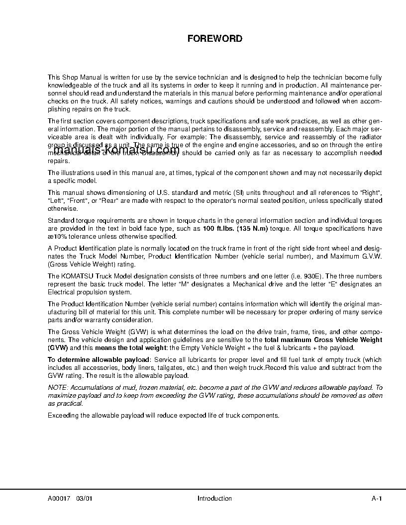 Protected: 930E(USA) S/N A30026-A30119 Shop (repair) manual (English)