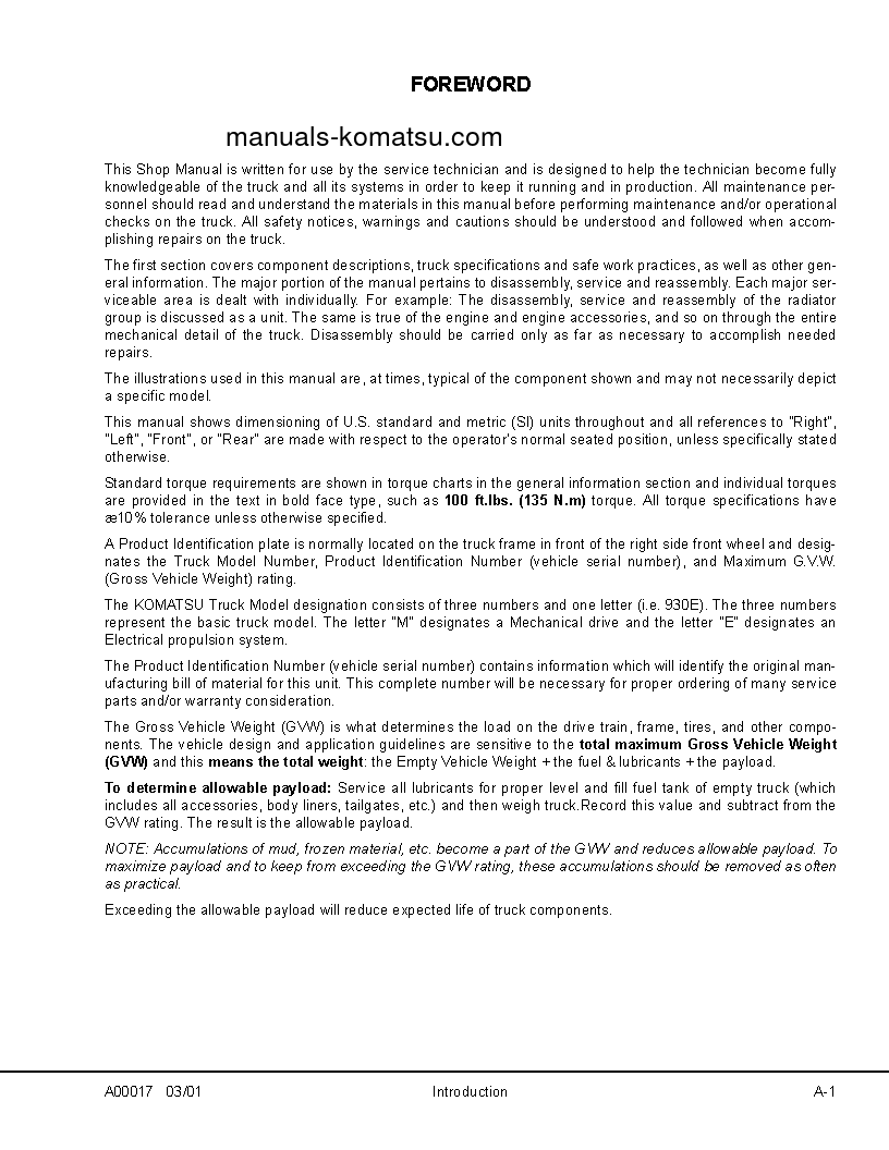 Protected: 930E-2(USA)-3 S/N A30121-A30155 Shop (repair) manual (English)