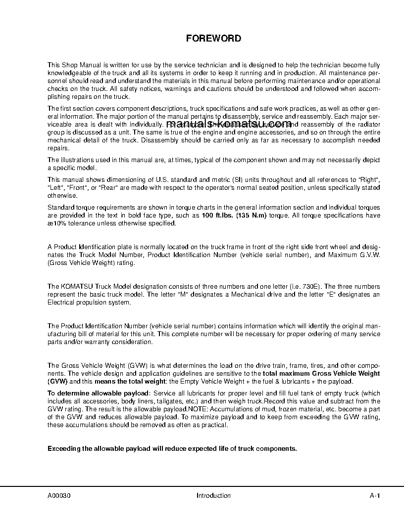 Protected: 730E(USA) S/N A30219-A30259 Shop (repair) manual (English)