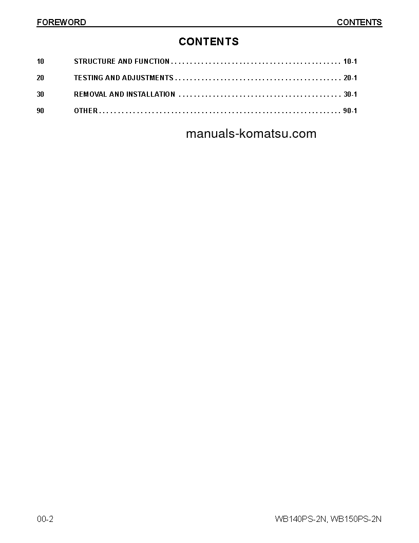 Protected: WB140PS-2(USA)-N S/N A40001-UP Shop (repair) manual (English)