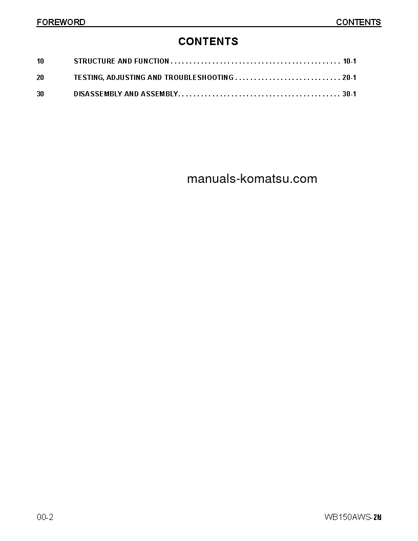 Protected: WB150AWS-2(USA)-N S/N A90001-UP Shop (repair) manual (English)