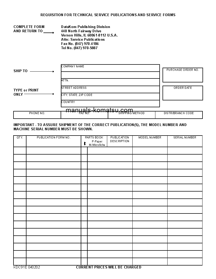 Protected: WB150AWS-2(USA)-N S/N A90001-UP Shop (repair) manual (English)