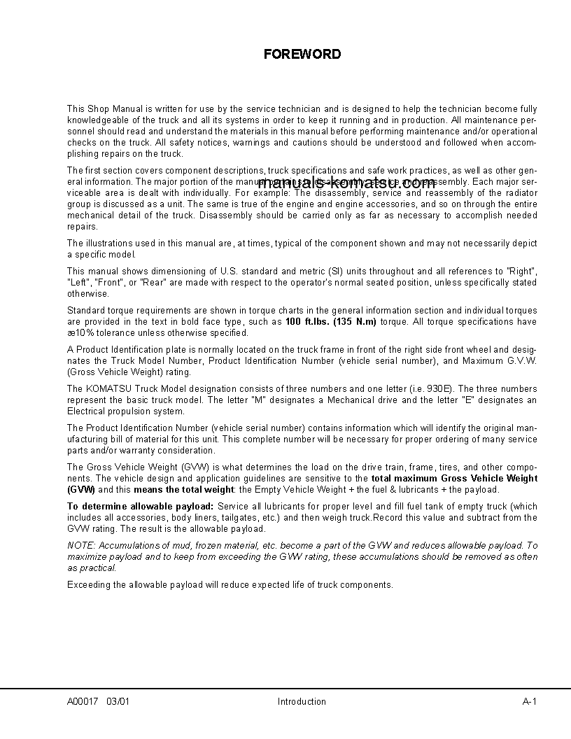 Protected: 930E-2(USA)-3 S/N A30292 Shop (repair) manual (English)