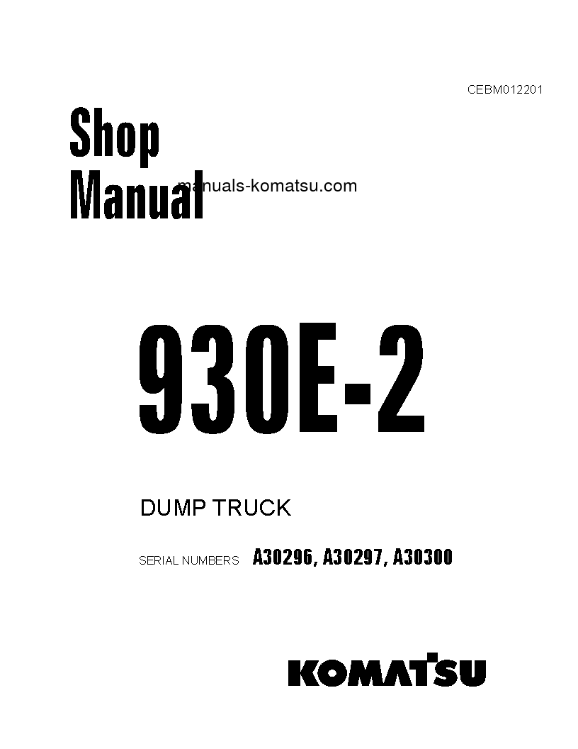 930E-2(USA)-3 S/N A30296-A30297 Shop (repair) manual (English)