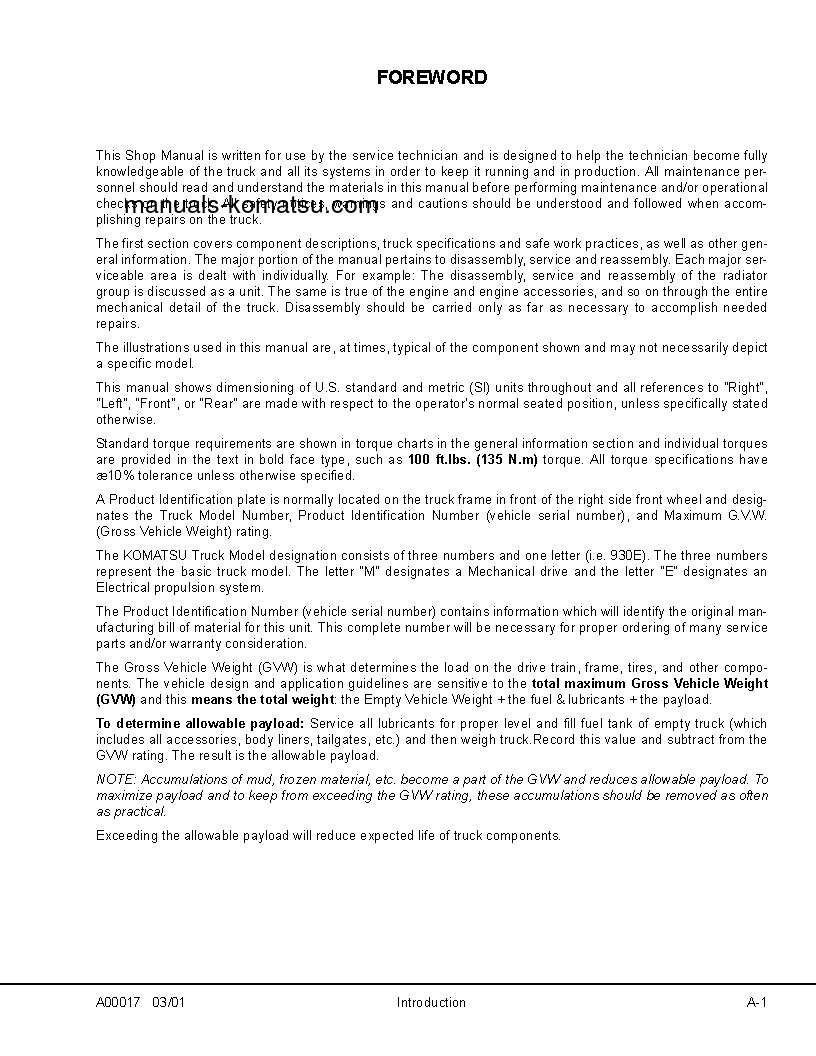 Protected: 930E-2(USA)-3 S/N A30301-A30303 Shop (repair) manual (English)