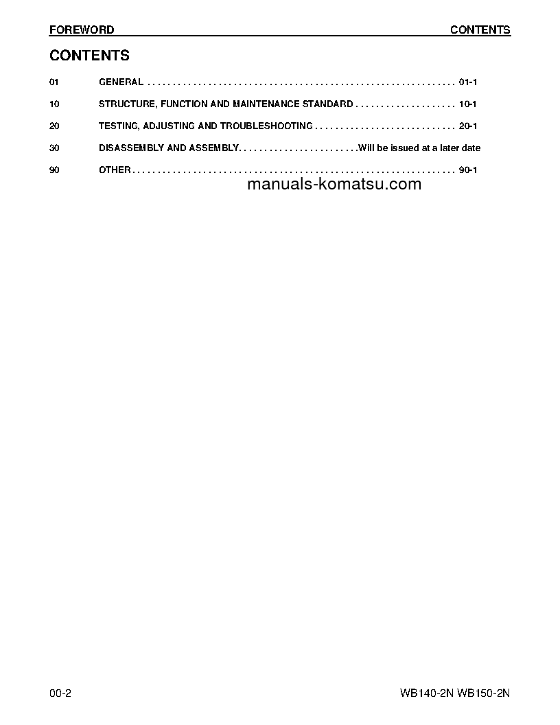 Protected: WB150-2(USA)-N S/N A60029-UP Shop (repair) manual (English)