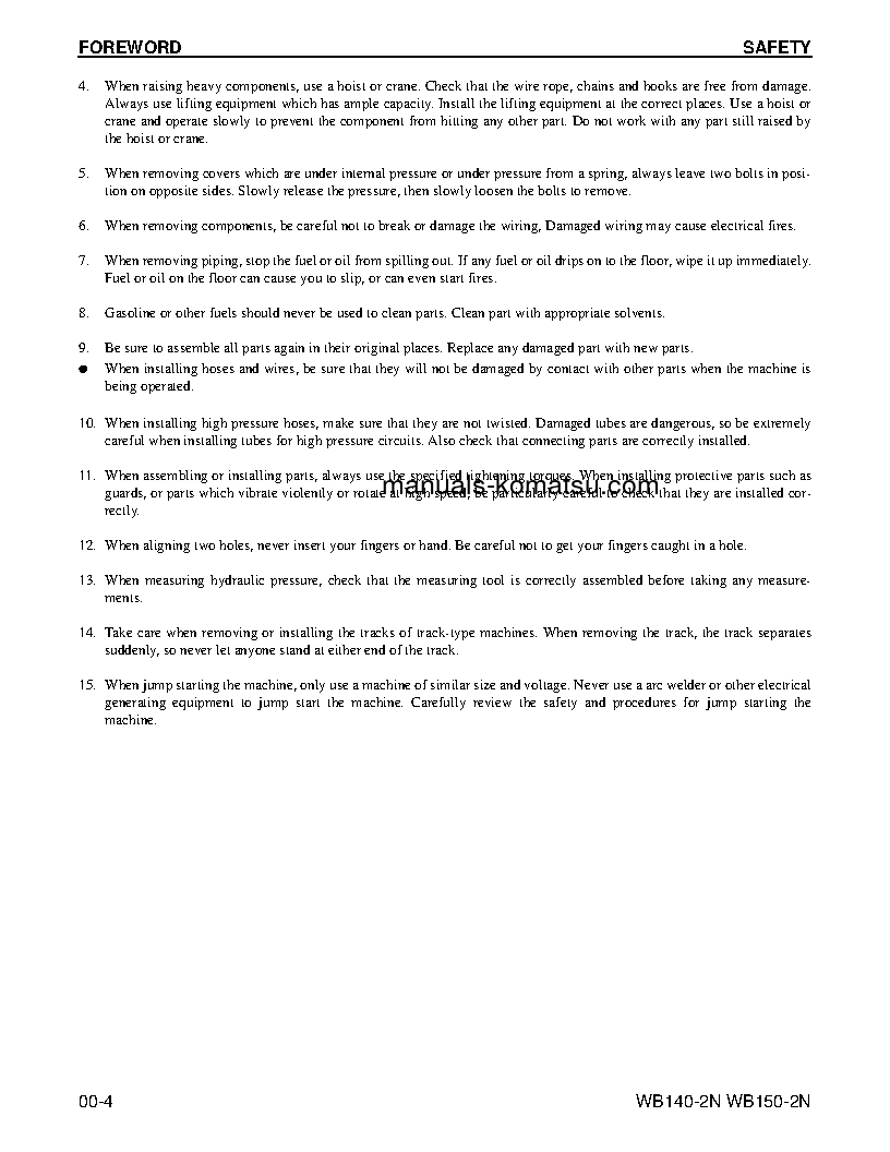 Protected: WB150-2(USA)-N S/N A60029-UP Shop (repair) manual (English)