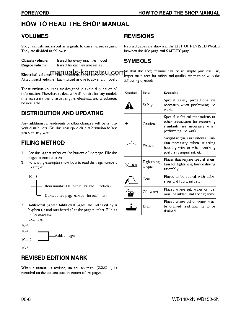 Protected: WB150-2(USA)-N S/N A60029-UP Shop (repair) manual (English)