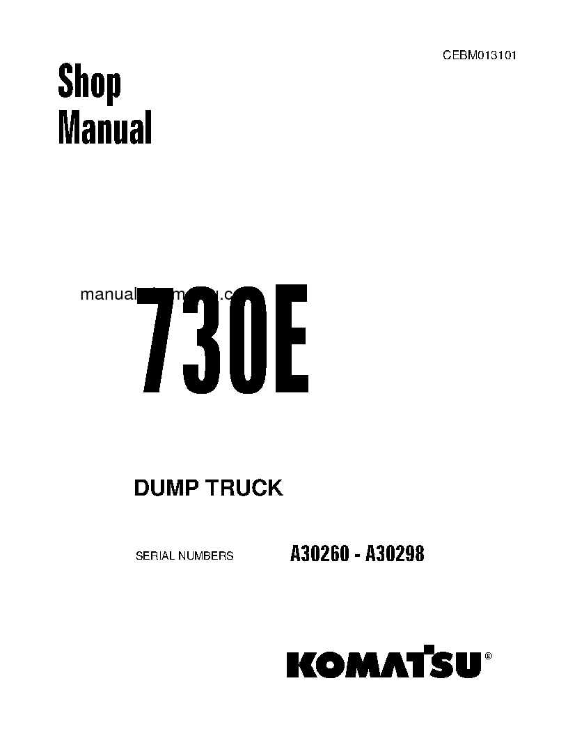 730E(USA) S/N A30260-A30298 Shop (repair) manual (English)