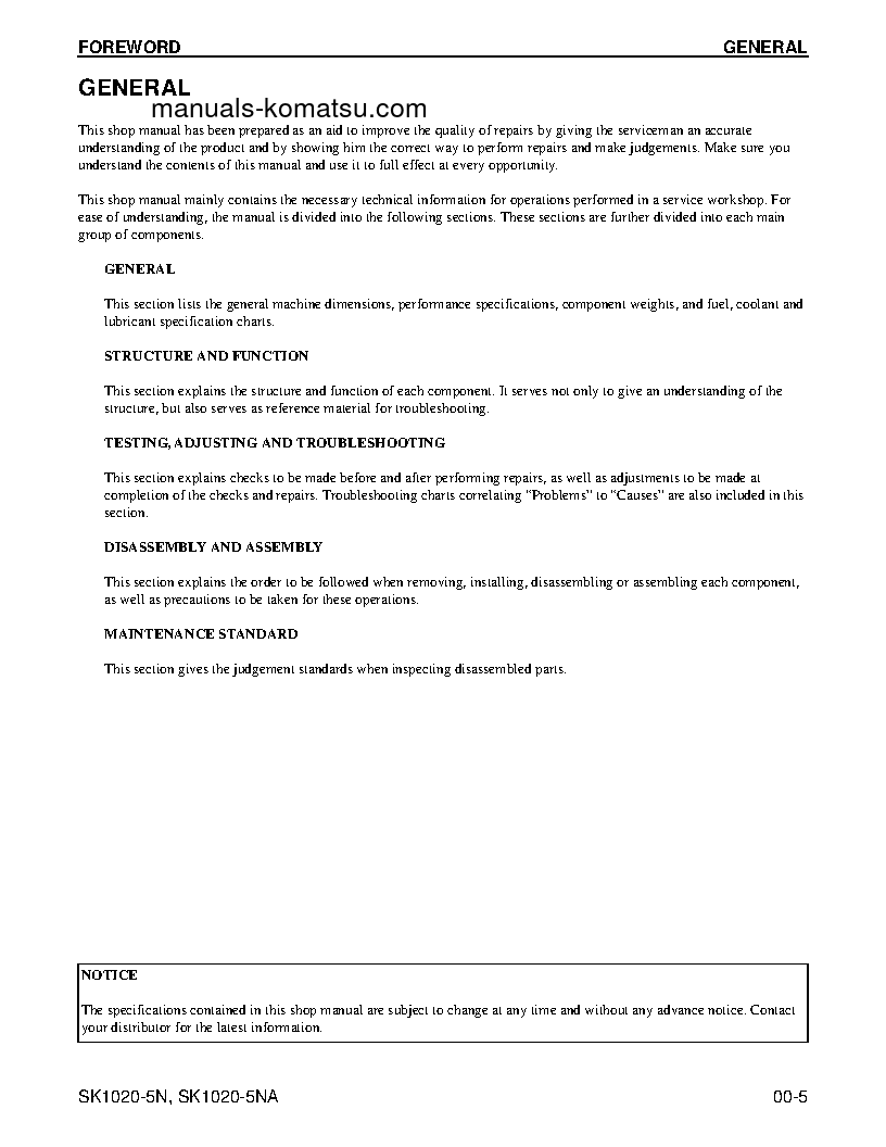 Protected: SK1020-5(USA)-NA S/N A60001-UP Shop (repair) manual (English)