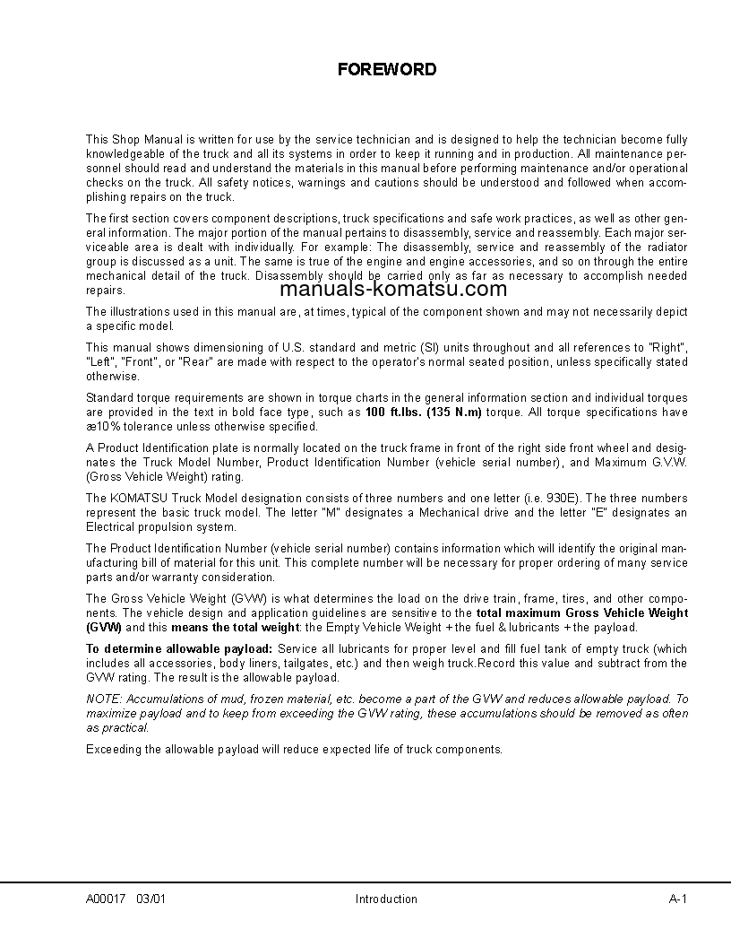 Protected: 930E-2(USA) S/N A30255-A30291 Shop (repair) manual (English)