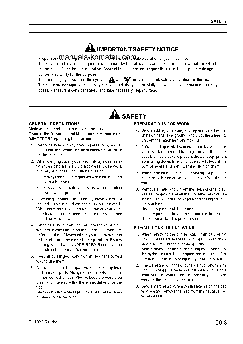 Protected: SK1026-5(USA)-N S/N A80001-UP Shop (repair) manual (English)