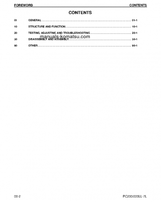 PC200LL-7(USA)-L S/N A86001-UP Shop (repair) manual (English)