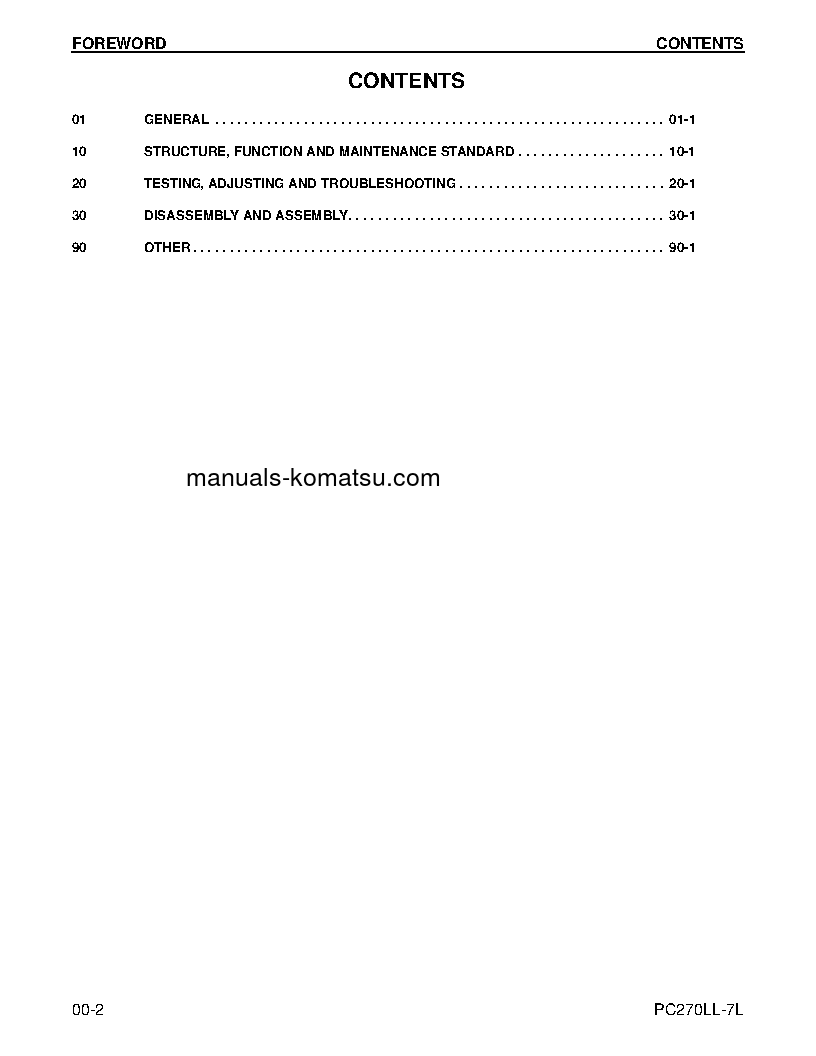 Protected: PC270LL-7(USA)-L S/N A86001-UP Shop (repair) manual (English)