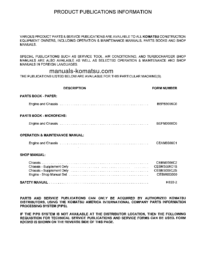 Protected: PC300HD-6(USA)-LC S/N A80001-A83000 Shop (repair) manual (English)