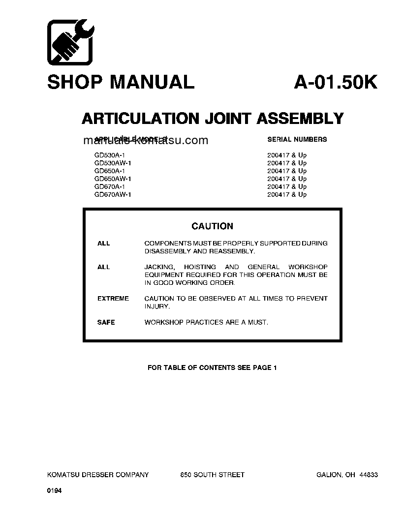 Protected: GD650AW-2(USA)-CY S/N 202002-UP Shop (repair) manual (English)