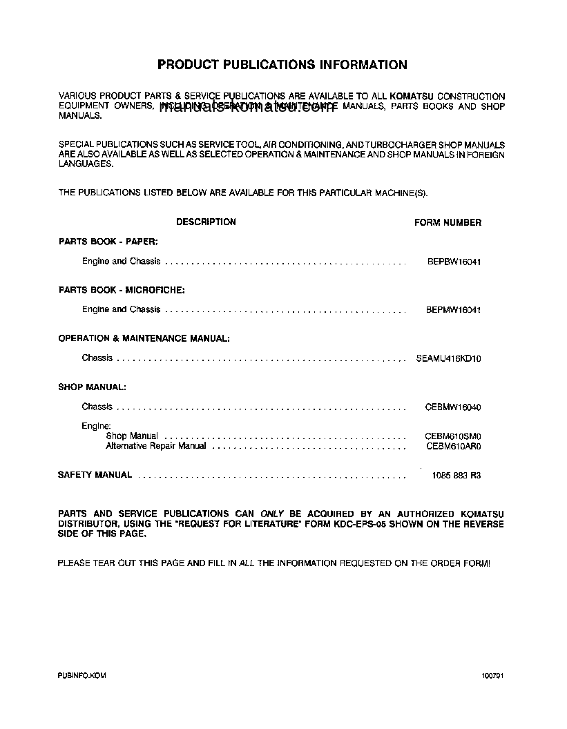 Protected: WA120-1(USA)-LC S/N A20001-UP Shop (repair) manual (English)