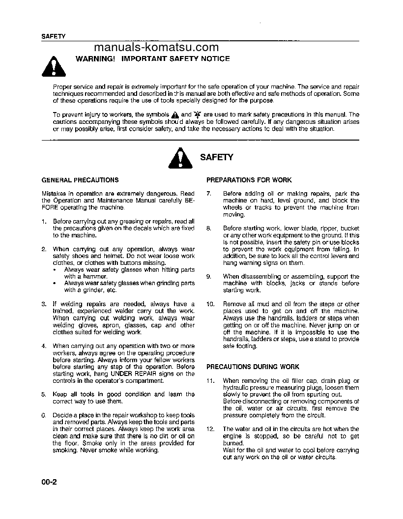 Protected: WA120-1(USA)-LC S/N A20001-UP Shop (repair) manual (English)