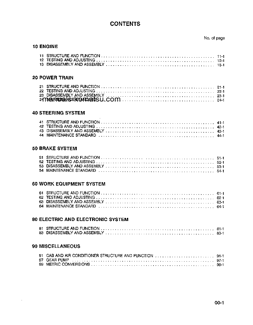 Protected: WA180-1(USA)-LC S/N A75001-UP Shop (repair) manual (English)