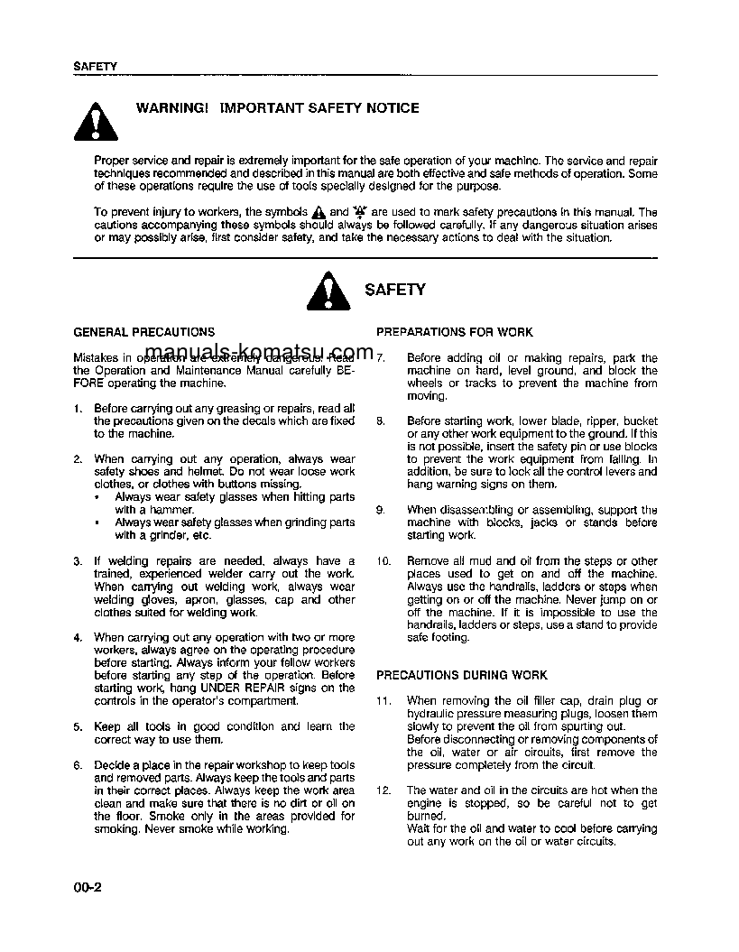 Protected: WA180-1(USA)-LC S/N A75001-UP Shop (repair) manual (English)