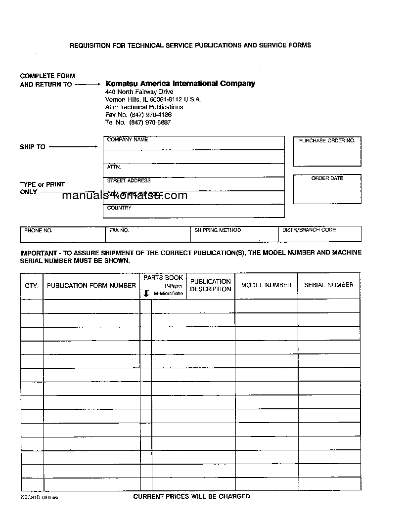 Protected: WA250-1(USA)-LC S/N A65001-UP Shop (repair) manual (English)