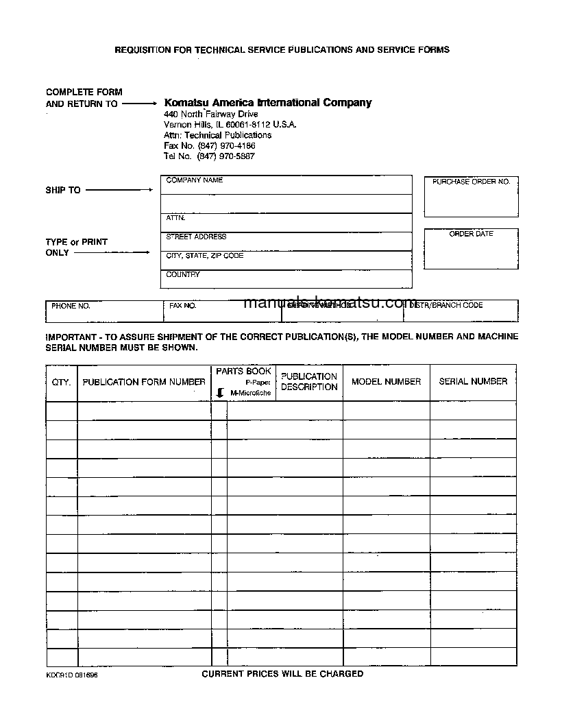 Protected: WA320-1(USA)-LC S/N A25001-UP Shop (repair) manual (English)