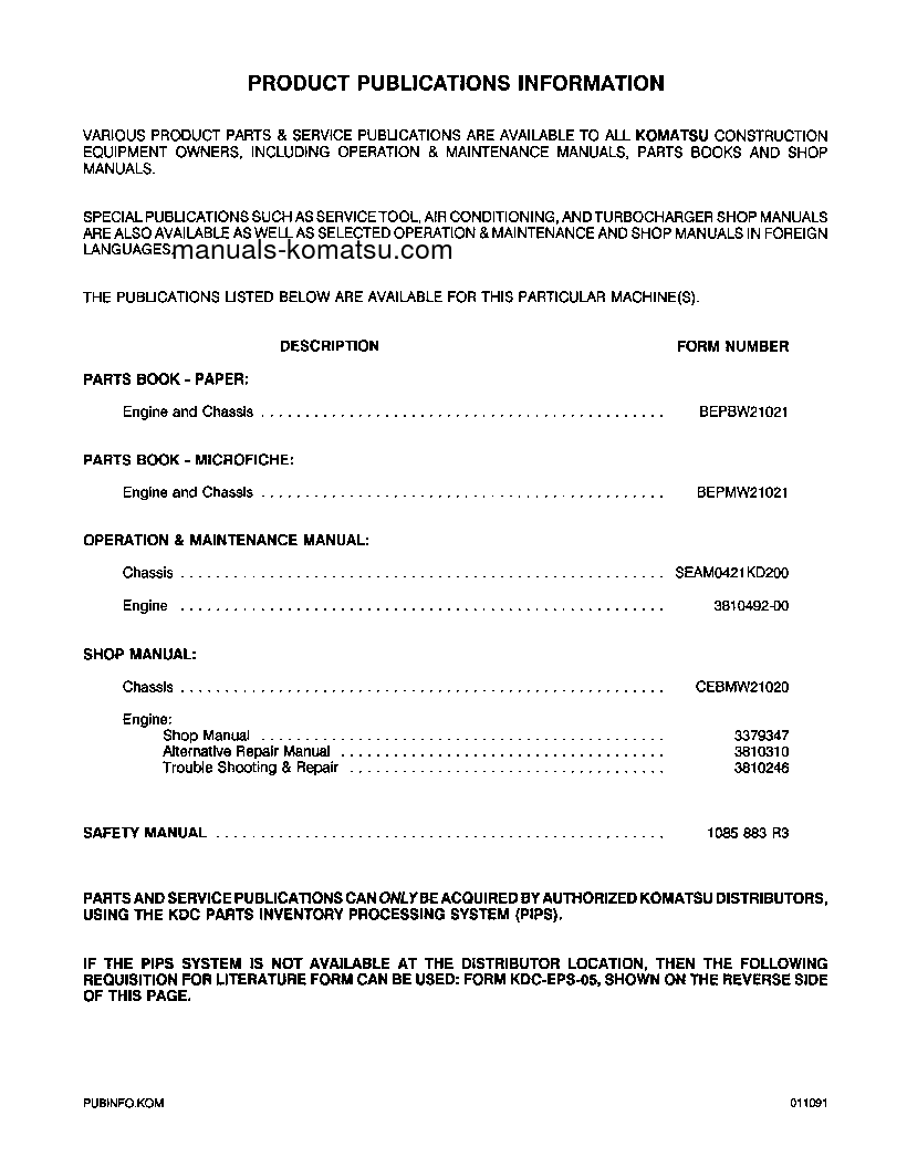 Protected: WA450-2(USA) S/N A25001-UP Shop (repair) manual (English)