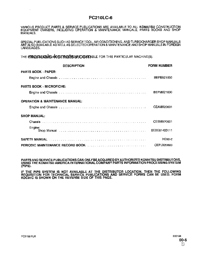 Protected: PC250LC-6(USA)-L S/N A80001-UP Shop (repair) manual (English)