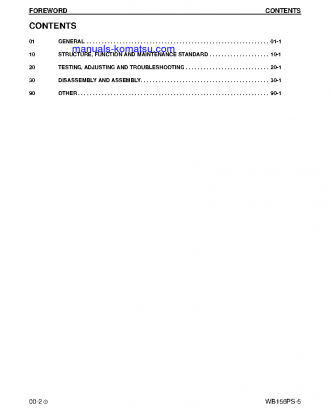 WB156PS-5(USA) S/N A73001-UP Shop (repair) manual (English)