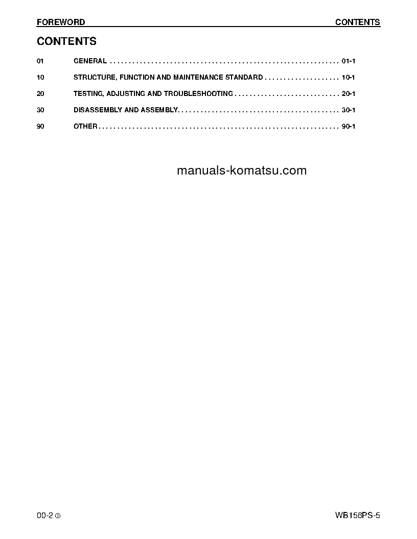 Protected: WB156PS-5(USA) S/N A73001-UP Shop (repair) manual (English)