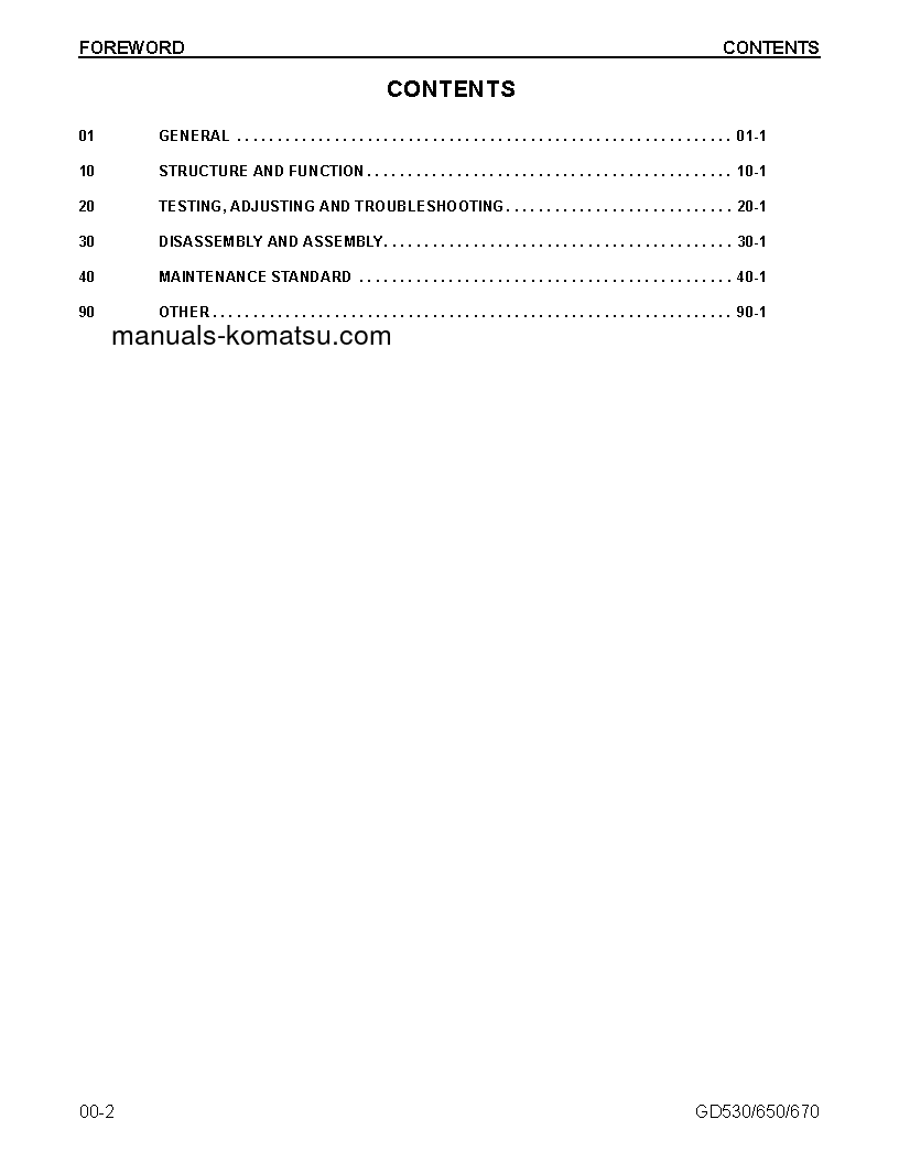 Protected: GD530AW-2(USA)-EY S/N 210098-UP Shop (repair) manual (English)